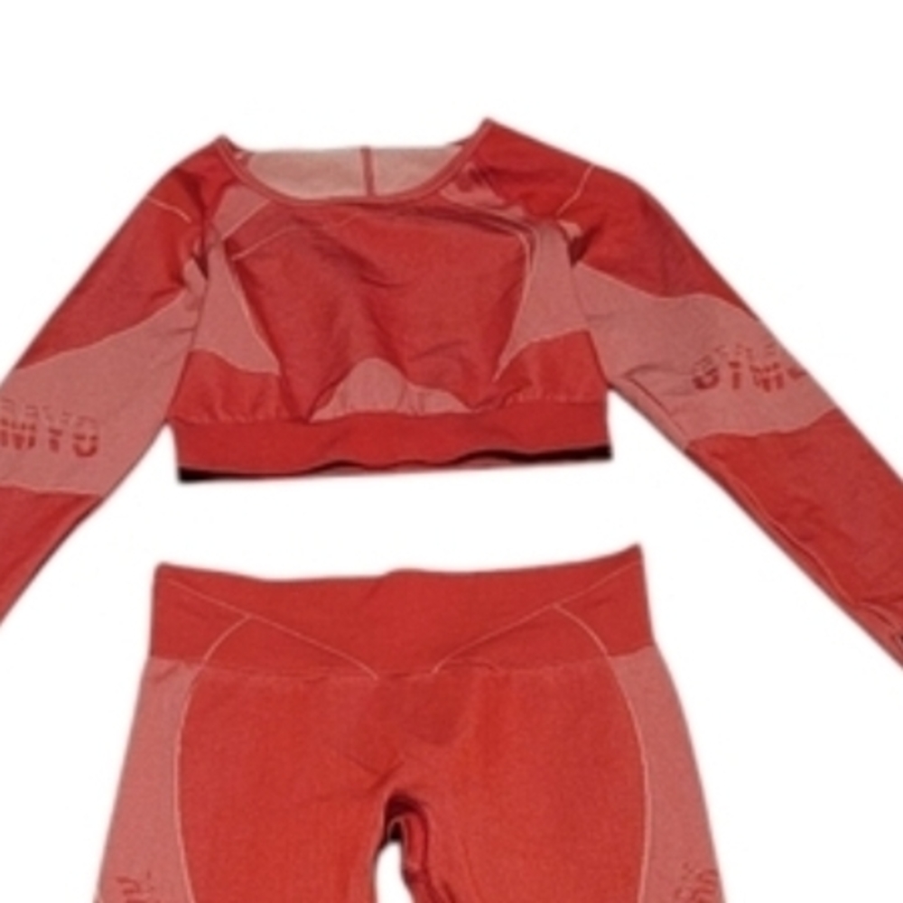 Gym Shark Red Seam-Detail Active Crop Top